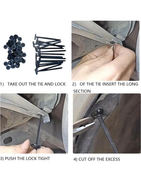 Hebillas de Brida de Cable 60 Pcs Nylon Auto Bloqueante