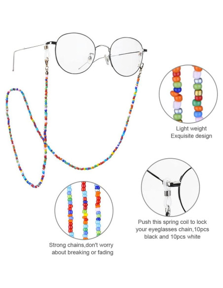 Cadena para Gafas 5 Piezas Antideslizantes con Ganchos Cadena para Gafas 5 Piezas Antideslizantes con Ganchos