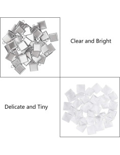 Bandejas de Pendientes Cuadradas UNICRAFTALE Acero Inoxidable 10mm 2