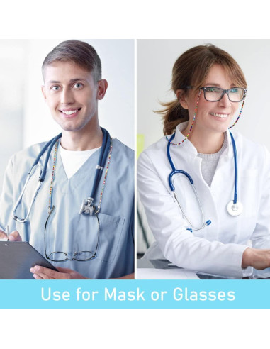 Cadena para Gafas 5 Piezas Antideslizantes con Ganchos