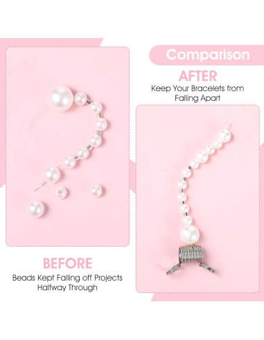 30 Sujetadores de Perlas DOPENSPI, 15 Grandes y 15 Pequeños