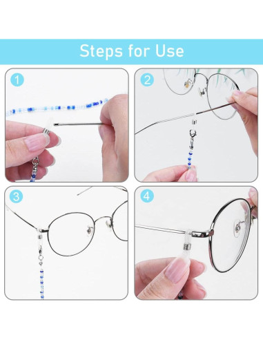 Cadena para Gafas 5 Piezas Antideslizantes con Ganchos