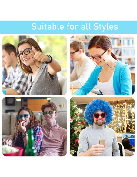 Cadena para Gafas 5 Piezas Antideslizantes con Ganchos Cadena para Gafas 5 Piezas Antideslizantes con Ganchos