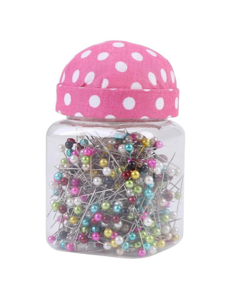 Alfileres de Coser Hilitand 500 Pcs con Almohadilla Rosa