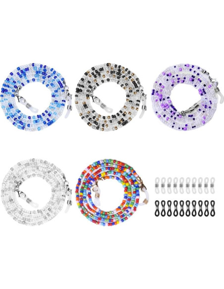 Cadena para Gafas 5 Piezas Antideslizantes con Ganchos Cadena para Gafas 5 Piezas Antideslizantes con Ganchos