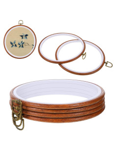 Juego de 6 Aros de Bordado de Madera 21cm para DIY