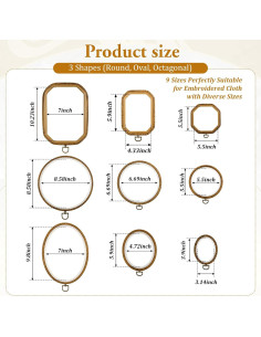 Conjunto de Aros de Bordado Simarro 9 Pcs Variados 2