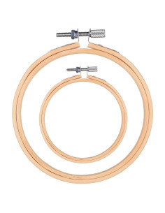Aros de Bordado de Bambú 4" y 6" - 2 Pcs Ajustables