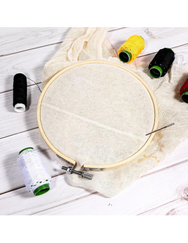 Aros de Bordado de Bambú 4" y 6" - 2 Pcs Ajustables