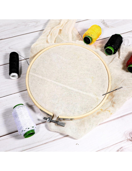 Aros de Bordado de Bambú 4" y 6" - 2 Pcs Ajustables