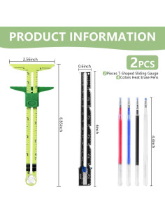 Regla de Medición de Costura 5-en-1 KISEER con 4 Marcadores 2