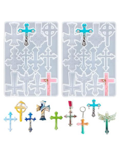 Moldes de Silicona Cruz ELINKA 2 Pcs para Joyería DIY
