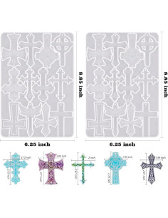 Moldes de Silicona Cruz ELINKA 2 Pcs para Joyería DIY 2