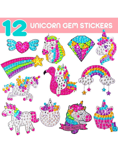 Kit de Arte de Diamante Blue Squid Unicornio - 16 Piezas