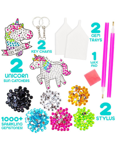 Kit de Arte de Diamante Blue Squid Unicornio - 16 Piezas