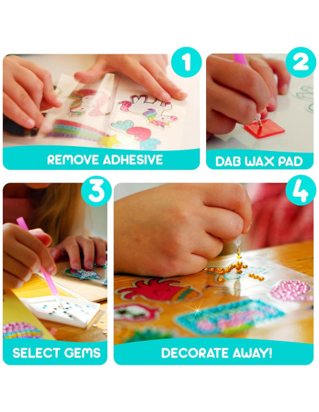 Kit de Arte de Diamante Blue Squid Unicornio - 16 Piezas