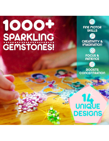 Kit de Arte de Diamante Blue Squid Unicornio - 16 Piezas