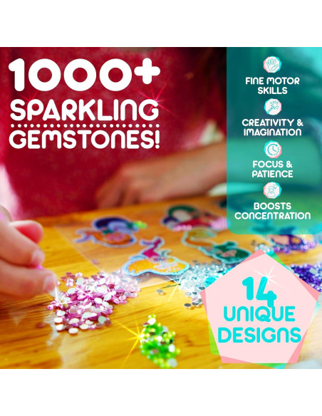 Kit de Arte de Diamante Blue Squid Unicornio - 16 Piezas