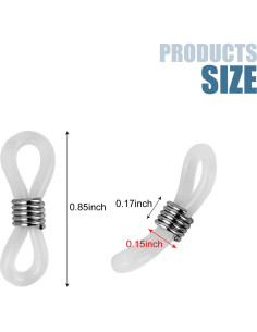 20 Conectores de Cadena para Gafas Silicona Kuyaehe Ajustables 2