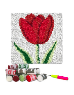 Kit de Alfombra de Gancho YP Rosa 30.48x30.48 cm para Principiantes