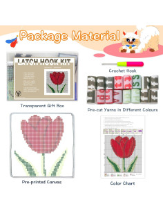 Kit de Alfombra de Gancho YP Rosa 30.48x30.48 cm para Principiantes 2