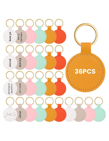 36 Llaveros de Cuero Sintético Wavyknot para DIY 8x5 cm