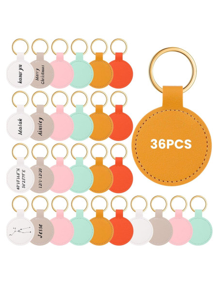 36 Llaveros de Cuero Sintético Wavyknot para DIY 8x5 cm