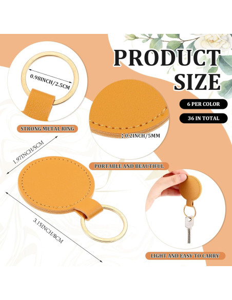 36 Llaveros de Cuero Sintético Wavyknot para DIY 8x5 cm