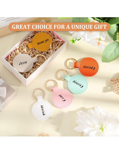 36 Llaveros de Cuero Sintético Wavyknot para DIY 8x5 cm