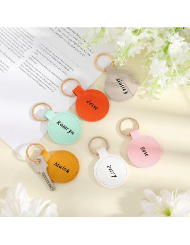 36 Llaveros de Cuero Sintético Wavyknot para DIY 8x5 cm