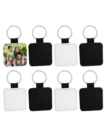 Llaveros de Cuero PU para Sublimación Framendino - 8 Unidades