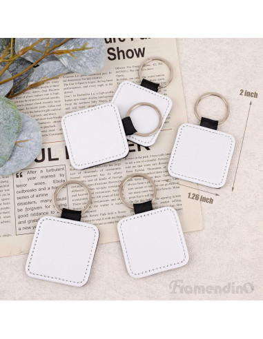 Llaveros de Cuero PU para Sublimación Framendino - 8 Unidades