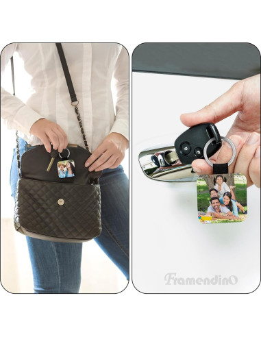 Llaveros de Cuero PU para Sublimación Framendino - 8 Unidades