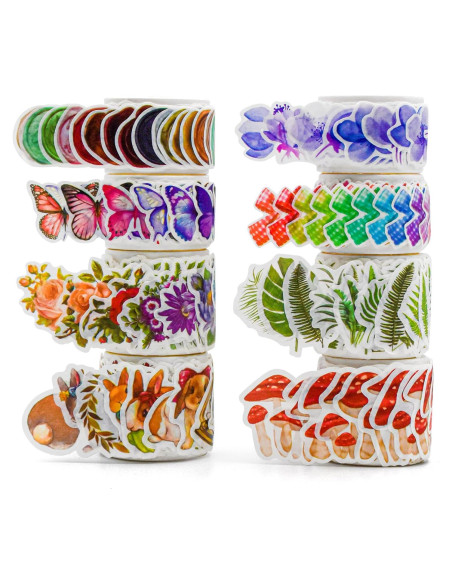 8 Rollos de Cinta Washi Vintage BROVITI para DIY y Scrapbooking