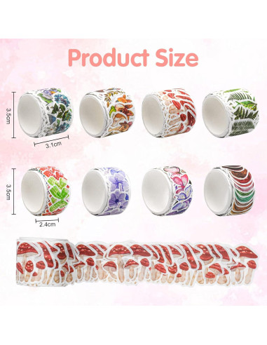 8 Rollos de Cinta Washi Vintage BROVITI para DIY y Scrapbooking