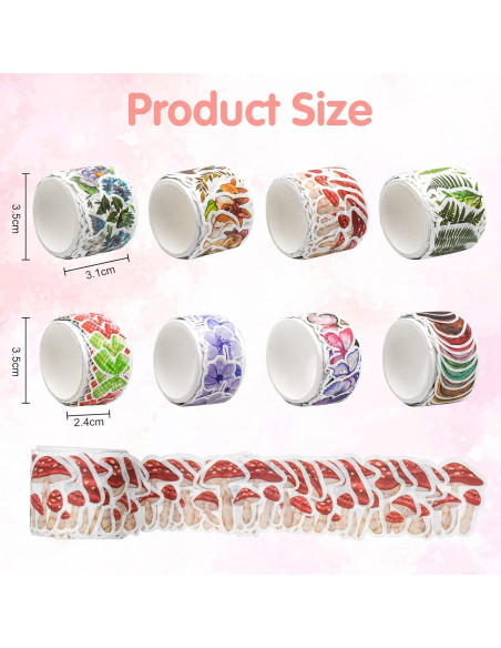 8 Rollos de Cinta Washi Vintage BROVITI para DIY y Scrapbooking