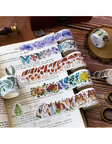 8 Rollos de Cinta Washi Vintage BROVITI para DIY y Scrapbooking