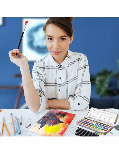 Juego de Pinturas Acuareladas Flynxo - 50 Colores Brillantes