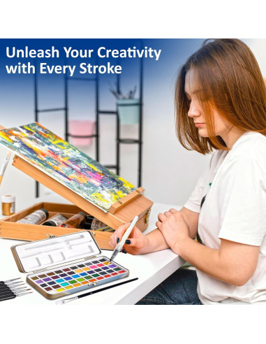 Juego de Pinturas Acuareladas Flynxo - 50 Colores Brillantes