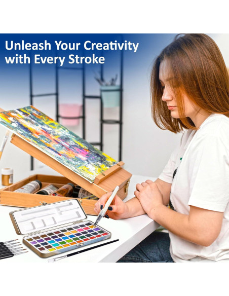 Juego de Pinturas Acuareladas Flynxo - 50 Colores Brillantes