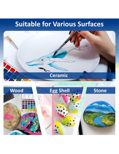 Juego de Pinturas Acuareladas Flynxo - 50 Colores Brillantes