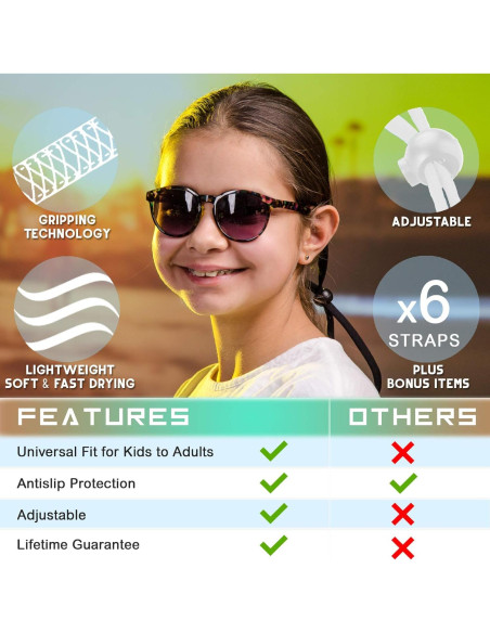 Correa Ajustable para Gafas 6 Pack - Nylon Universal