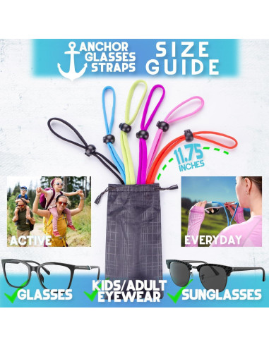 Correa Ajustable para Gafas 6 Pack - Nylon Universal