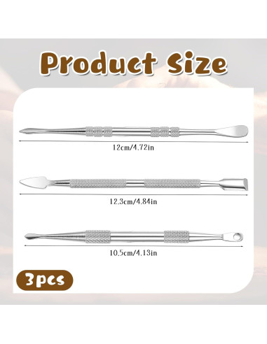 Herramientas de Escultura en Arcilla Larrel - Acero Inoxidable, 3 Piezas