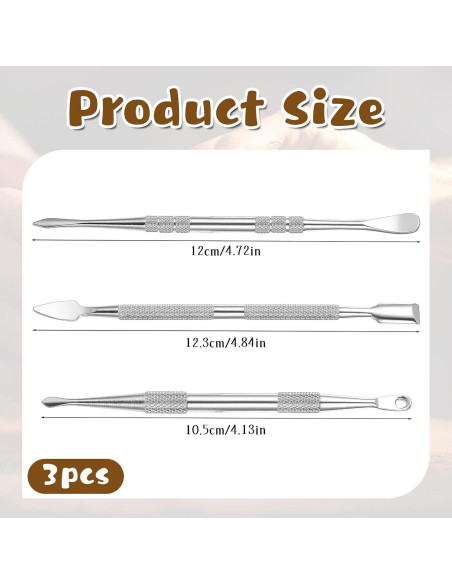 Herramientas de Escultura en Arcilla Larrel - Acero Inoxidable, 3 Piezas