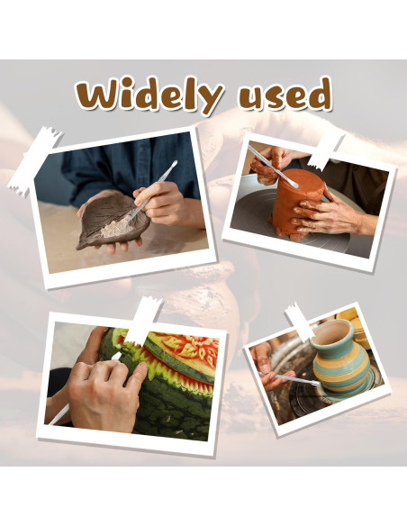 Herramientas de Escultura en Arcilla Larrel - Acero Inoxidable, 3 Piezas