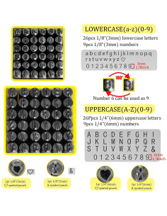 Kit de estampado de metal 76 piezas - Martillo y punzones 6mm 3mm 2
