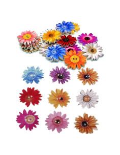 100 Botones de Madera en Forma de Flor MSCFTFB 25mm