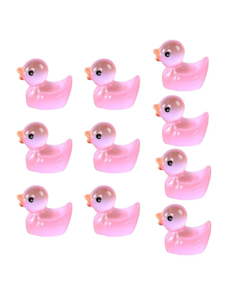 10 Figuras de Patos Miniatura Rojo Rosa PurYupearl