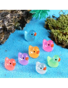 10 Figuras de Patos Miniatura Rojo Rosa PurYupearl 2